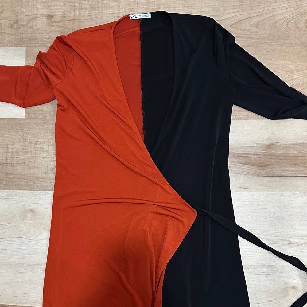 Two-Tone Wrap Dress